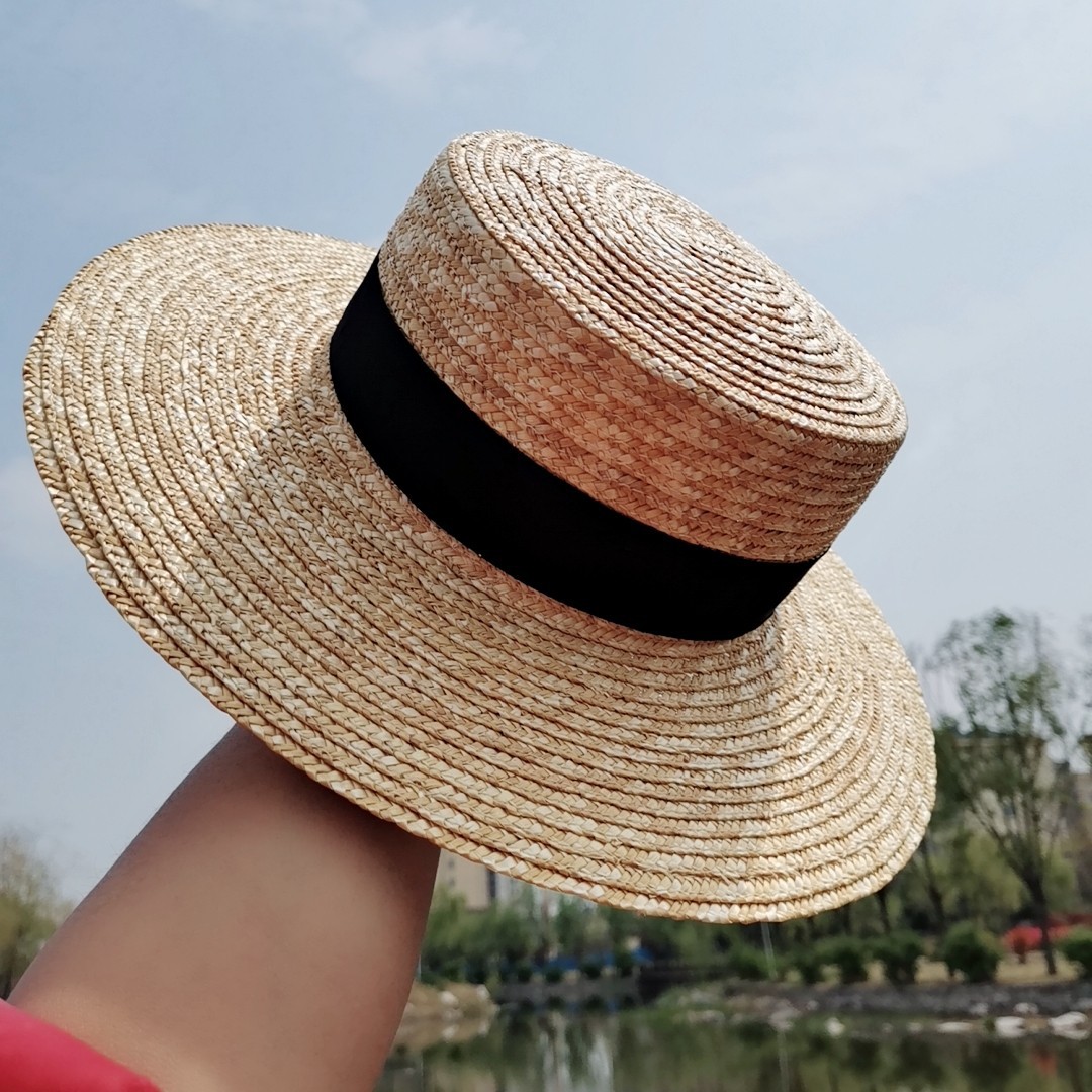 Topi Jerami Boater Gaya Pranci - Bucket Hat Straw ulasan dan harga