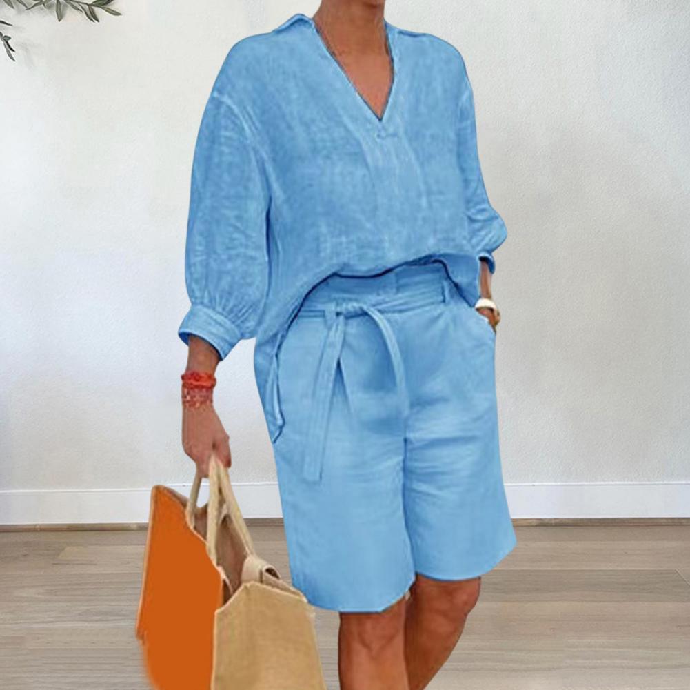 Setelan Dua Potong Wanita Katu - Linen Shirt Breathable ulasan dan harga