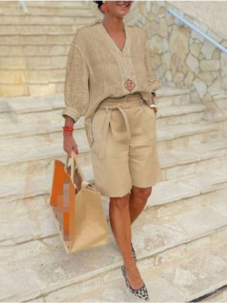 Setelan pakaian wanita katun L - Linen Shirt Breathable ulasan dan harga