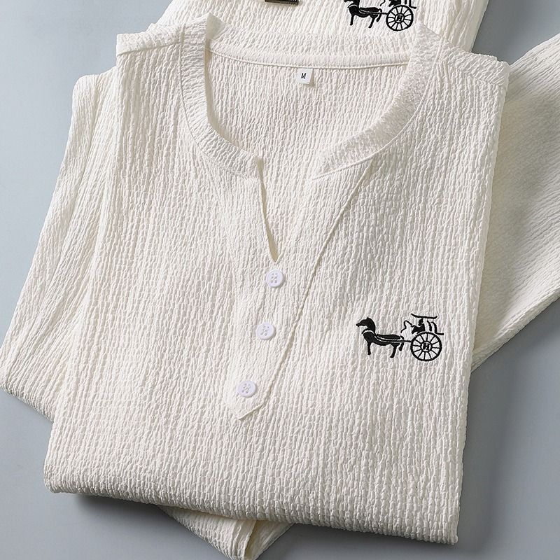 Set Kaos Lengan Pendek Linen T - Short Linen Drawstring ulasan dan harga
